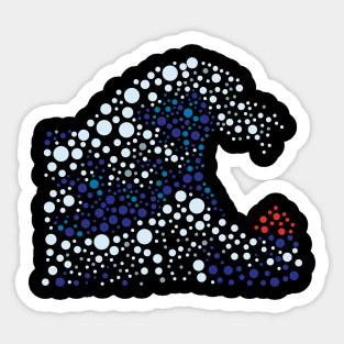 Abstract great japanese wave Sticker